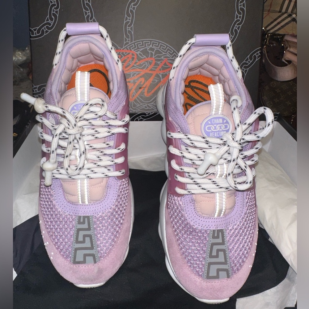 Versace Chain Reaction pink women’s shoes